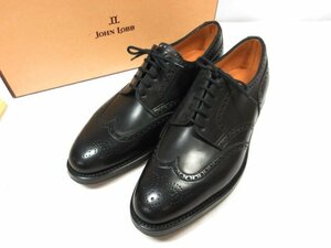 HH 未使用 【ジョンロブ JOHNLOBB】 DARBY ダービー ダブルソール フルブローグ シューズ 靴 (メンズ) size7.5E8695 黒 ●18HT2157●