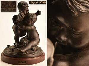 【流】オーギュスト・ロダン Auguste Rodin ブロンズ 天使像 高42cm TW206