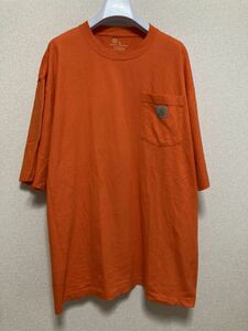 USA古着 carhartt カーハート ORIGINAL FIT ポケットTシャツ ビッグTシャツ 半袖Tシャツ オレンジ XL