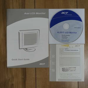 Acer LCD Monitor AL2017 ユーザマニュアル クイックスタートガイド