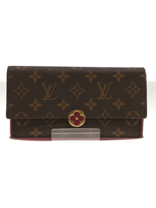 LOUIS VUITTON◆ポルト・フォイユ・フロール_モノグラム_BRW/PVC/BRW/モノグラム/レディース