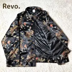 【極美品】revo 総柄刺繍 サテンルーズ スカジャン ブルゾン 韓国