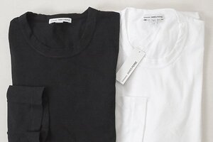 2枚セット!! JAMES PERSE ◆ 快適な着心地 ロングスリーブ プルオーバー (黒&白 サイズ1) 長袖 Tシャツ カットソー ジェームスパース ◆ZZ5