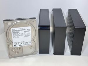 BUFFALO、I-O DATA、SEAGATE、 HITACHI 外付けハードディスク　HDD 3TB/2TB 計4台　まとめ売り　(80s) 