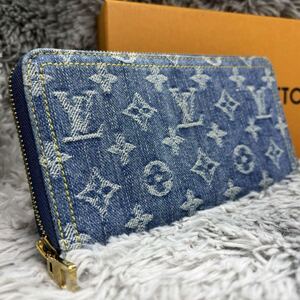 【現行 未使用級 完売品】ルイヴィトン LOUIS VUITTON ジッピーウォレット 長財布 デニム モノグラム LVリミックス ブルー M82958 ビジネス