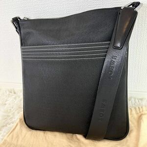 1円【極美品 入手困難】定価数十万 ロエベ LOEWE ショルダーバッグ リピートアナグラム サコッシュ ボディ メンズ ビジネス PVC 黒