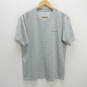 y■モンベル/MONT-BELL ワンポイントロゴTシャツ/速乾■霜降り【メンズL】MENS/30【中古】