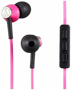 audio-technica iPod/iPhone/iPad専用カナル型イヤホン マイク付 ピンク AT(中古品)