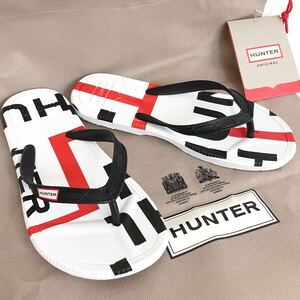 【送料無料・匿名配送】新品ハンターHUNTER★レディースビーチサンダル22cm〜22.5cmブラック白黒赤WFD1058EXL／flipflopプラダスポーツ