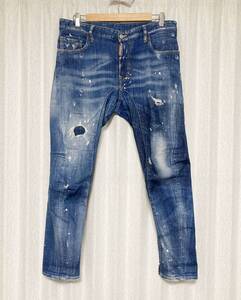 美品☆[DSQUARED2] 19SS Tidy Biker タィディバイカー ストレッチ インディゴデニムパンツ 48 イタリア製 S71LB0623 ディースクエアード