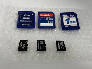 【中古】SDカード各種6枚セット　1GB〜16GB