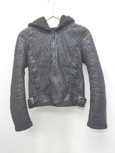 ◇ MOUSSY マウジー 裏ボア フェイクレザー 長袖 ブルゾン ジャンパー サイズ1 ブラック メンズ P