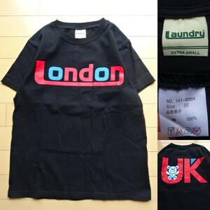 【LAUNDRY】LONDON 半袖 Tシャツ ブラック XSサイズ(ランドリー,コラボレーション)