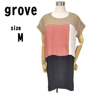 【M】grove グローブ レディース トップス ミニワンピース 薄手 春夏