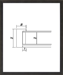 デッサン用 額縁 木製 UVカットアクリル付 7916 三三 ブラック