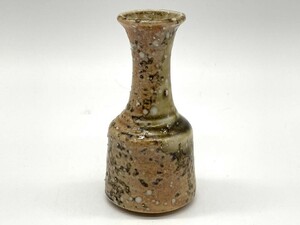 【骨董陶器】6　小さな一輪挿し/花器　『石爆ぜ　首長瓶』　　花生/一輪挿し/華道/茶道/フラワーアレンジメント　　G0722