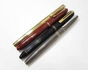 1円～ 万年筆 4点 SAILOR セーラー 18K ゴールド/PILOT パイロット 14K 585/NEWTON 14K/SHEAFFER シェーファー 14K ブランド 筆記用具