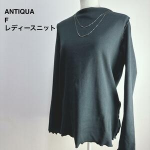 【美品】ANTIQUA フリーサイズ　ハイゲージニット　薄手　オールシーズン