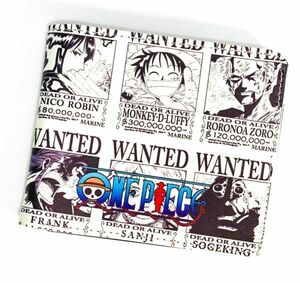 財布 サイフ　onepiece　ワンピース　ルフィ　サンジ　手配書　ゾロ　麦わらの海賊団　2つ折り財布 グッズ