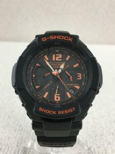 CASIO◆ソーラー腕時計・G-SHOCK/アナログ/ラバー/BLK/BLK