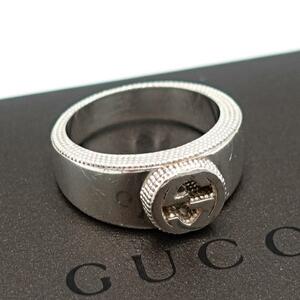 12.5号 GUCCI グッチ インターロッキングG リング 指輪 シルバー レディース