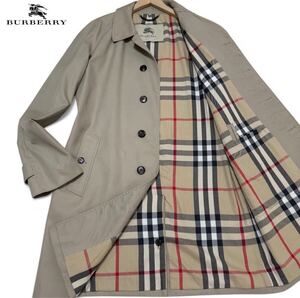 極美品/3XLサイズ●BURBERRY LONDON 現行タグ バーバリー 最高級ステンカラーコート ロング丈 ノバチェック ベージュ 54 大きい メンズ