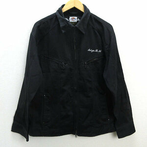 k■ディッキーズ/Dickies ワークジャケットJKT/黒/MENS■150【中古】