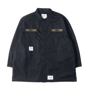 WTAPS ダブルタップス ジャケット サイズ:S / 20SS オーバーサイズ ツイル ミリタリー シャツジャケット (GUARDIAN / JACKET) / ブラック