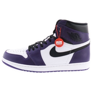 ナイキ AIR JORDAN 1 エアジョーダン1 レトロ ハイ コート パープル ハイカットスニーカー ホワイト/パープル US14/32cm 555088-500