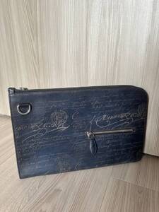 特注30万 Berluti NinoTGM Scrit Leather Clutch Bag ベルルッティ ニノTGM スクリットレザー クラッチバッグ セカンド アヴェイロ 限定色