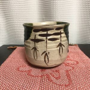 茶碗/茶道具/志野焼/京焼/筒茶碗/松織部