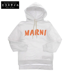 MARNI マルニ ペイントロゴ コットン100% プルオーバー パーカー レディース ホワイト 36 23年製