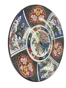 丸善窯　色絵 大皿 盛皿 飾皿 絵皿　大皿　丸善　和風　和食　料理　インテリア　アンティーク　雑貨