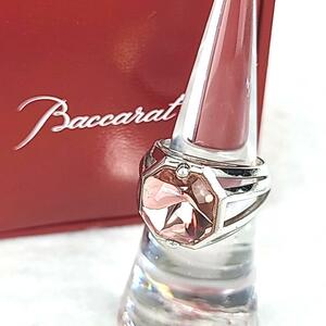 ◇【美品】バカラ Baccarat SV925 指輪 ピンク クリスタル リング T51 約12-13号