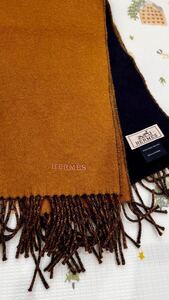 【新品同様】エルメス　カシミヤマフラー 《レクトヴェルソ》HERMES ストール