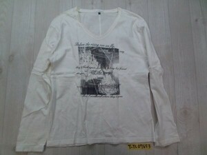 a.v.v homme アーベーベーオム メンズ Vネック ロンT 長袖Tシャツ 46 オフホワイト