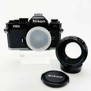 ◆極美品 動作確認済み◆ Nikon FM2 ブラック + レンズ Nikkor 50mm f1.2 ニコン フィルム カメラ 一眼レフ 【東6878/東6890】