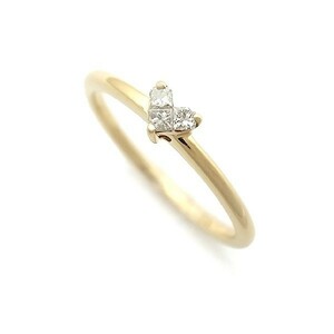 【緑屋質屋】スタージュエリー　ミステリアス ハート ダイヤ リング 0.13ct　K18YG【中古】