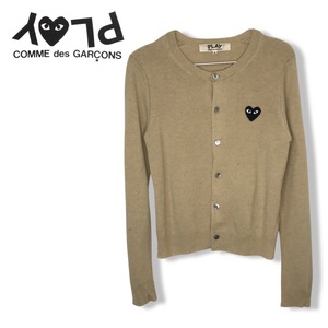 希少★プレイ コムデギャルソン Play COMME des GARCONS★AD 2011 黒ハート ニット カーディガン セーター ベージュ size S 管:C:02