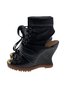 Chloe◆レザーレースアップサンダル/35.5/BLK/レザー