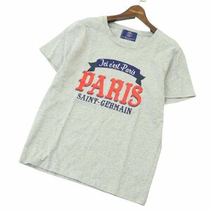 EDIFICE × Paris Saint-Germain エディフィス パリサンジェルマン★ ロゴ 半袖 カットソー Tシャツ Sz.46　メンズ グレー　A4T03964_4#D