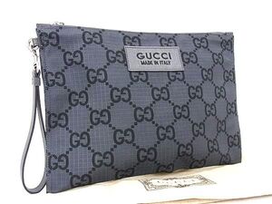 ■新品■未使用■ GUCCI グッチ 770662 GG柄 GGキャンバス クラッチバッグ セカンドバッグ メンズ グレー系×ブラック系 AZ4554