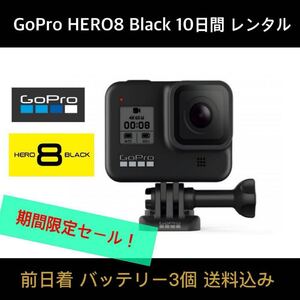 GoPro HERO8 BLACK CHDHX-801-FW 10日間レンタル☆32GB SDカード+バッテリー×3個 前日着☆期間限定お試し企画！