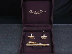 ◎№1936◎■美品■【Dior】ディオール【ゴールド】■カフス＆ネクタイピン セット♪