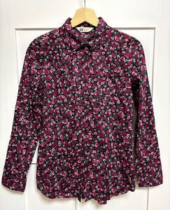 H&M 長袖 シャツ キッズ EUR164 花柄 柄シャツ レッド ブラック ピンク