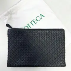 【美品】BOTTEGA VENETA ミニ クラッチバッグ レザー ブラック 黒