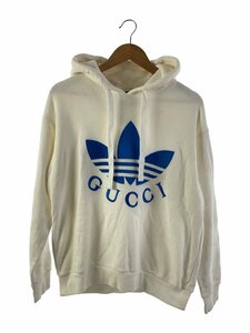 GUCCI◆パーカー/XS/コットン/WHT/702607 XJEDA/×adidas/トレフォイルロゴ//