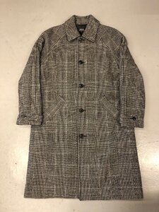 ☆A.P.C. アーペーセー☆ 千鳥格子 ウール ステンカラーコート ロング ホワイト×ブラック