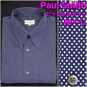 【美品】Paul Smith ビッグシルエットシャツ メンズM～L ドット柄 レギュラーカラー
