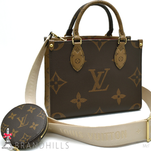 ルイヴィトン ハンドバッグ オンザゴー PM モノグラム リバース ジャイアント 2WAY M46373 LOUIS VUITTON ほぼ未使用